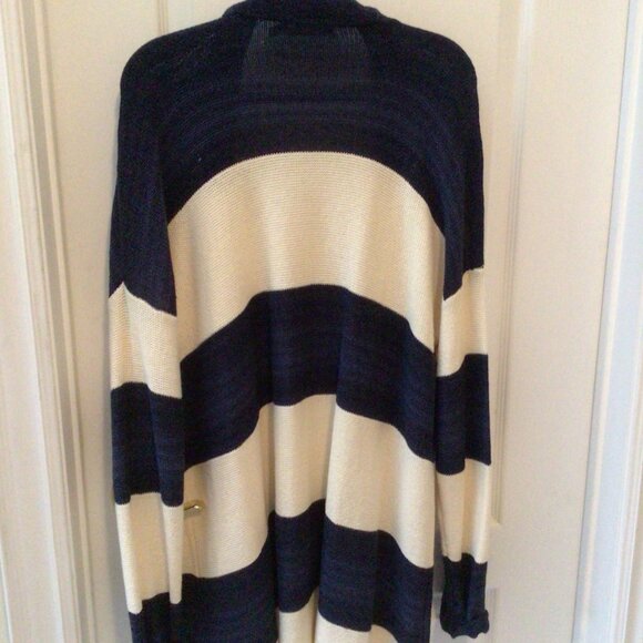 Striped, Long-Sleeve sweater coat - Picture 3 of 3